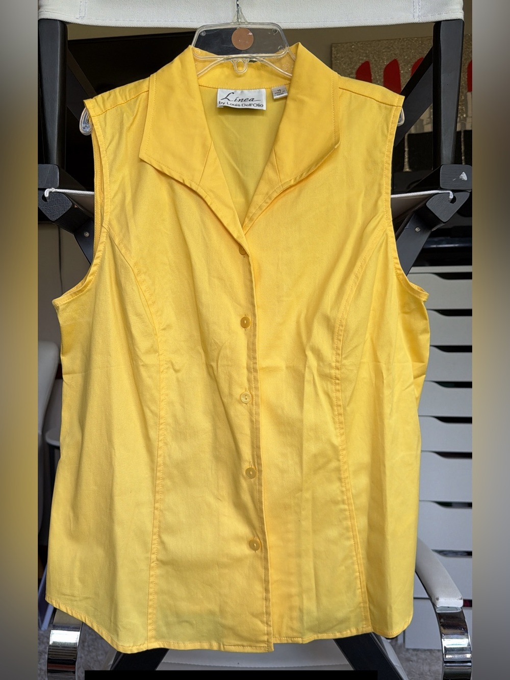 Linea by Louis Dell’olio yellow button down tank top